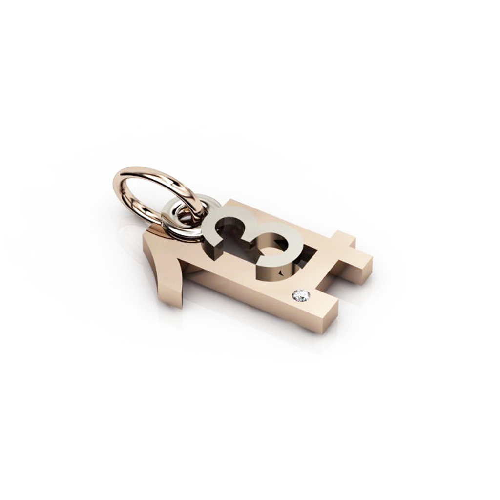date pendant March 14th made of 925 sterling silver, set with a brilliant diamond of 0,005 ct / 32
