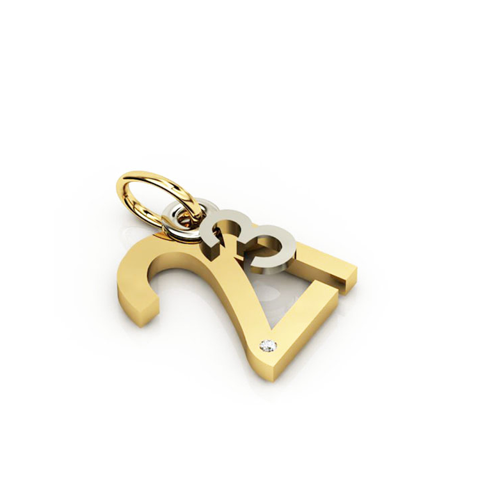 date pendant March 21st made of 925 sterling silver, set with a brilliant diamond of 0,005 ct / 12