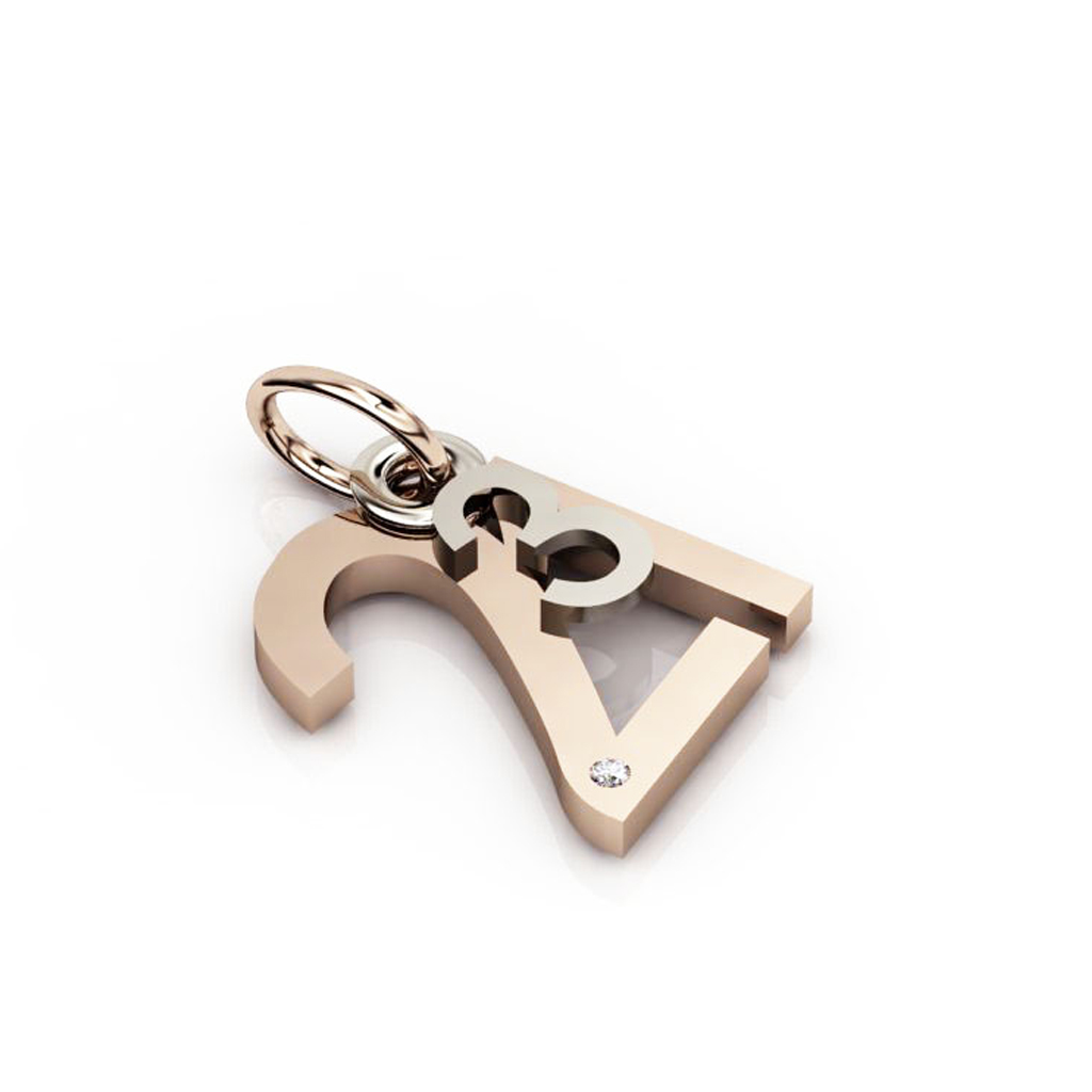 date pendant March 21st made of 925 sterling silver, set with a brilliant diamond of 0,005 ct / 32