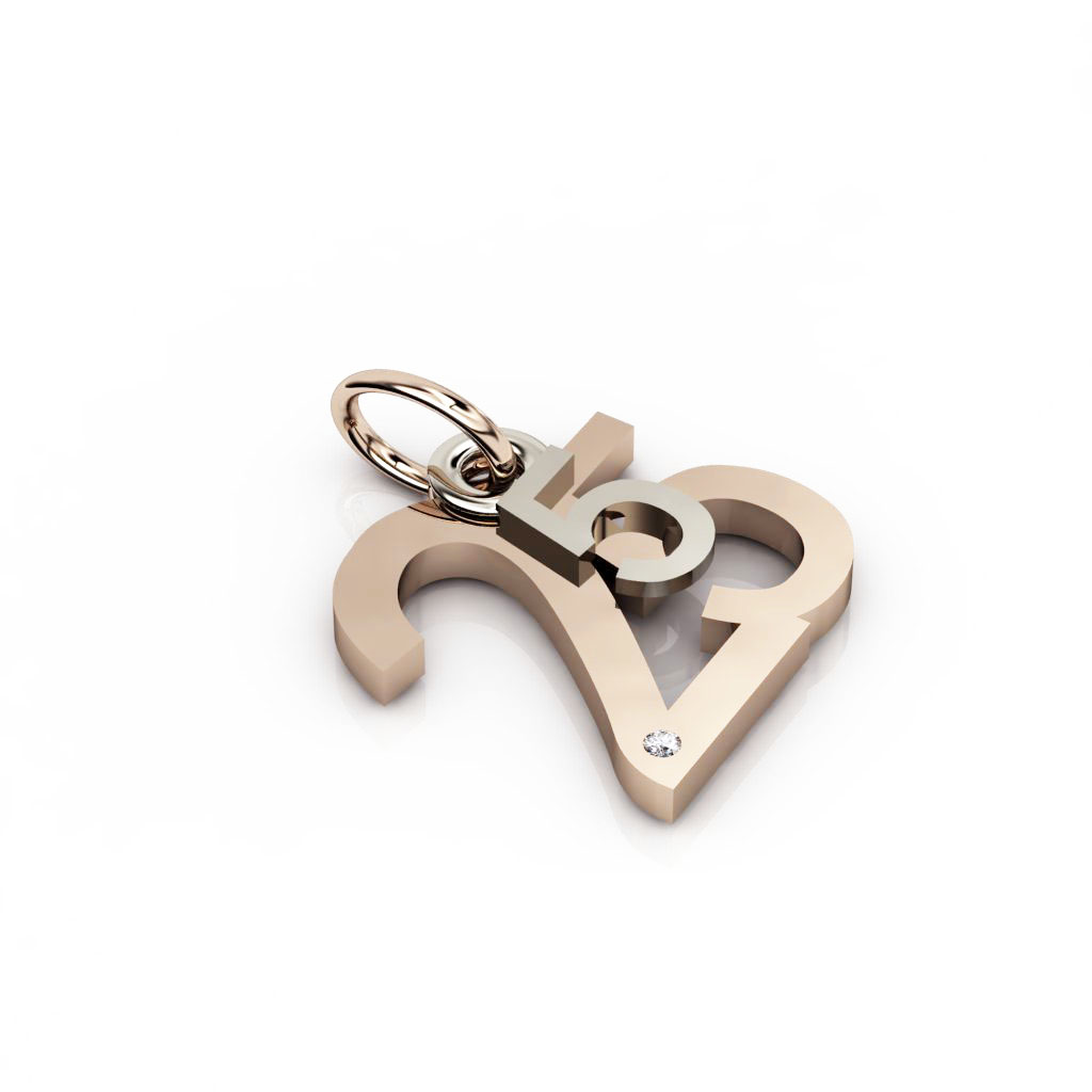 date pendant May 25th made of 925 sterling silver, set with a brilliant diamond of 0,005 ct / 32