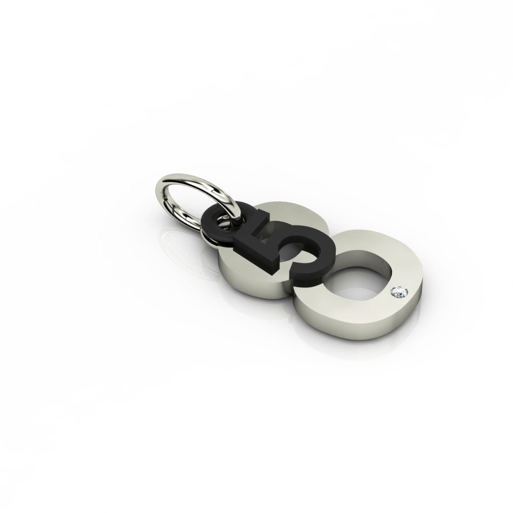 date pendant May 8th made of 925 sterling silver, set with a brilliant diamond of 0,005 ct / 24