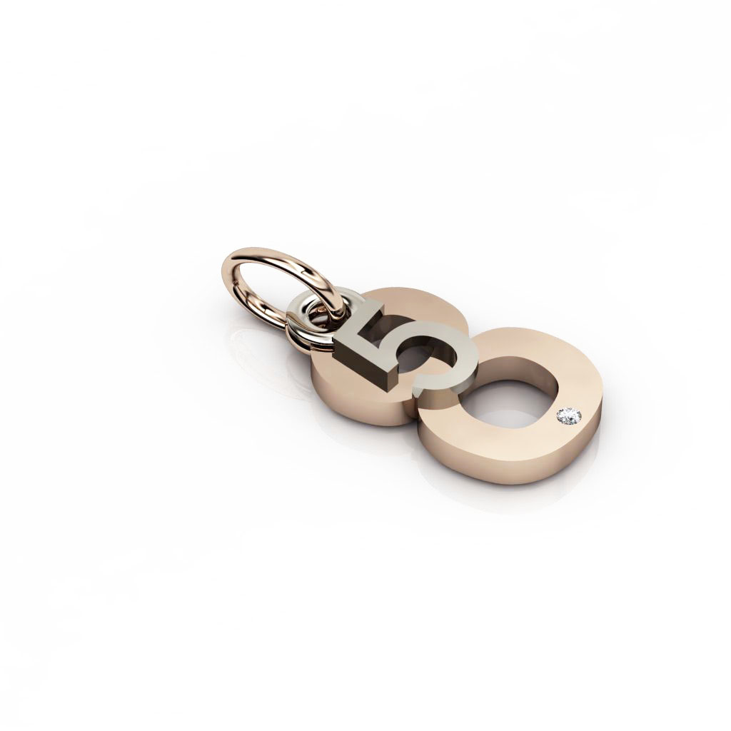 date pendant May 8th made of 925 sterling silver, set with a brilliant diamond of 0,005 ct / 32