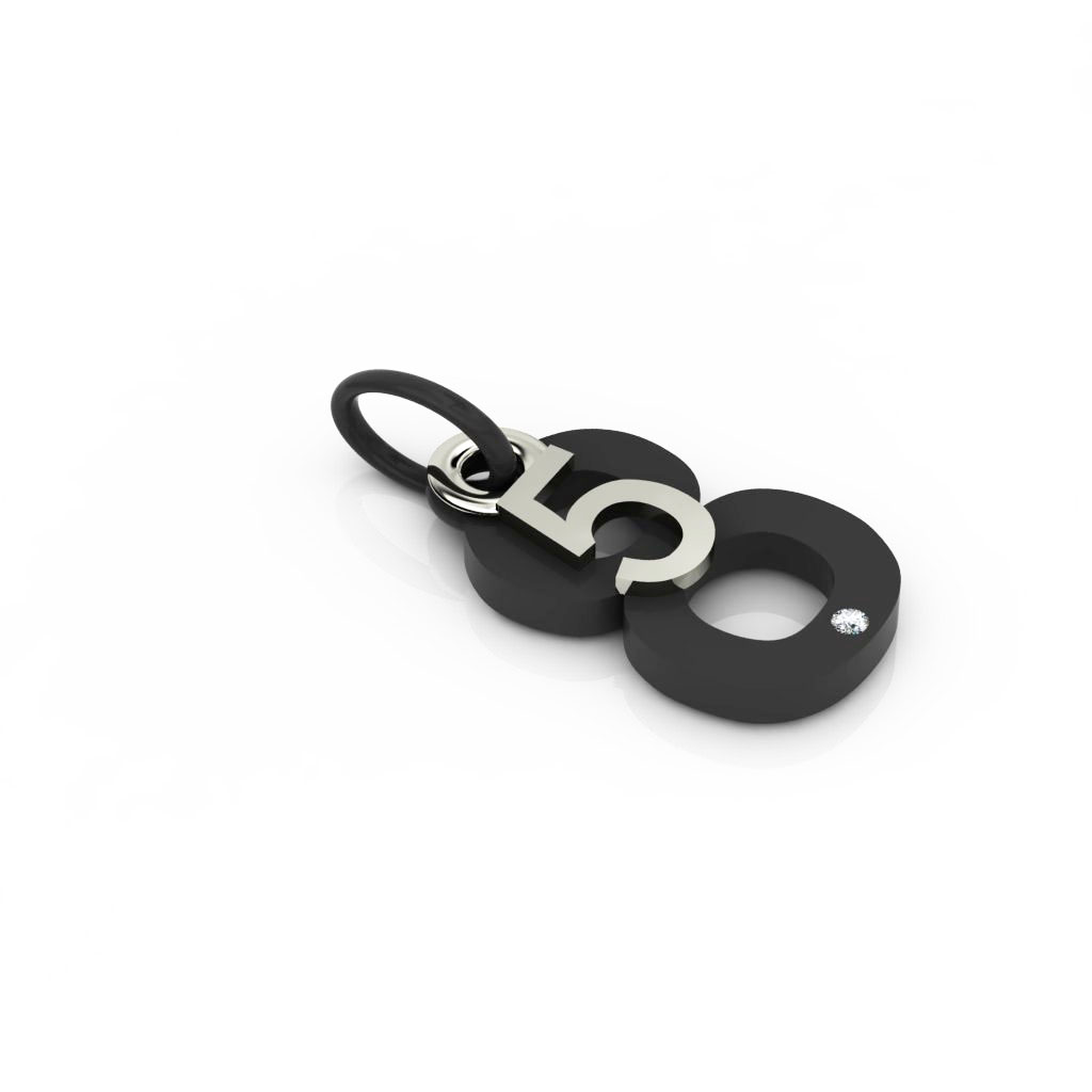 date pendant May 8th made of 925 sterling silver, set with a brilliant diamond of 0,005 ct / 42