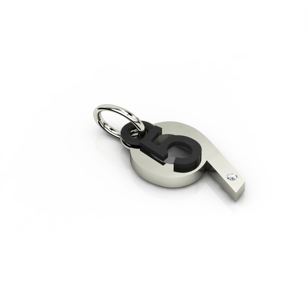 date pendant May 9th made of 925 sterling silver, set with a brilliant diamond of 0,005 ct / 24