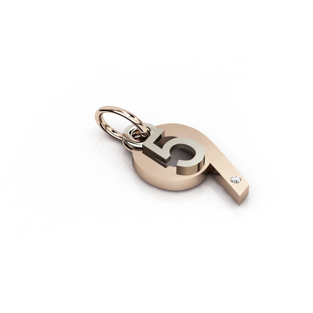 date pendant May 9th made of 925 sterling silver, set with a brilliant diamond of 0,005 ct / 32
