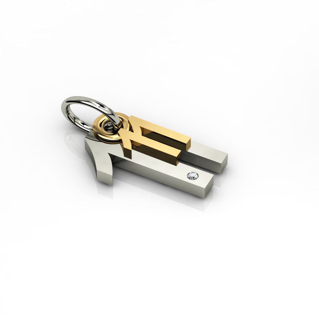 date pendant November 11th made of 925 sterling silver, set with a brilliant diamond of 0,005 ct / 21