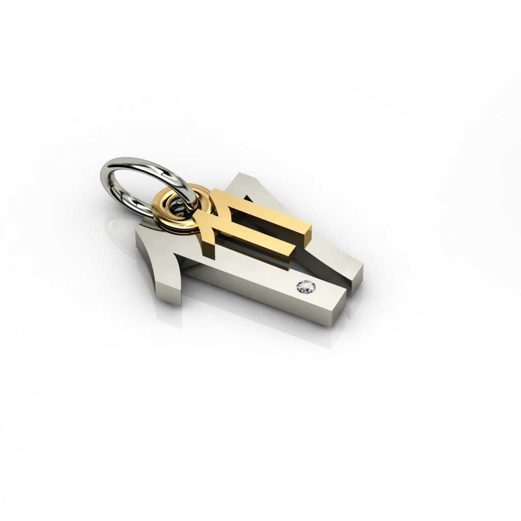 date pendant November 17th made of 925 sterling silver, set with a brilliant diamond of 0,005 ct / 21 date pendant November 17th made of 925 sterling silver, set with a brilliant diamond of 0,005 ct / 21