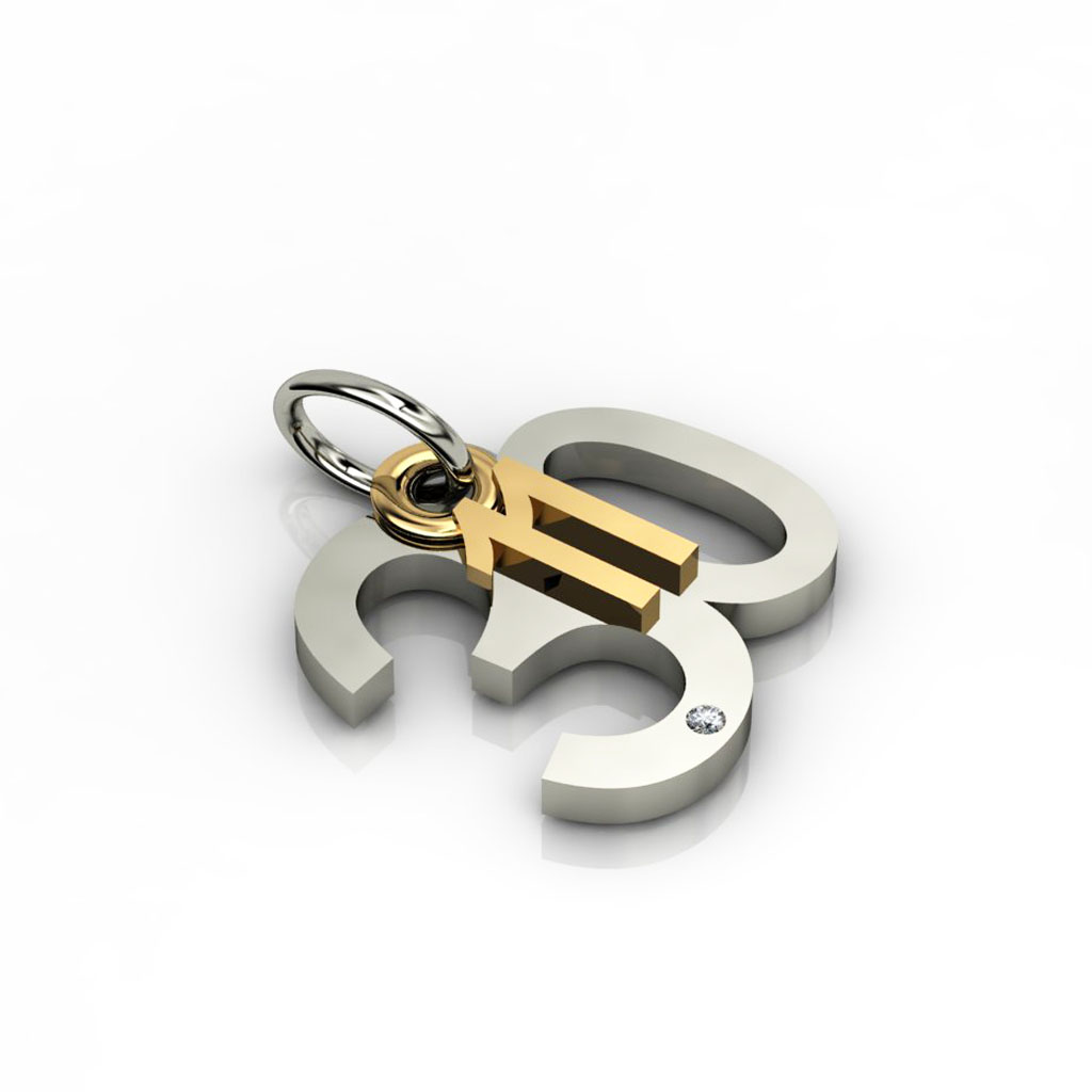 date pendant November 30th made of 925 sterling silver, set with a brilliant diamond of 0,005 ct / 21