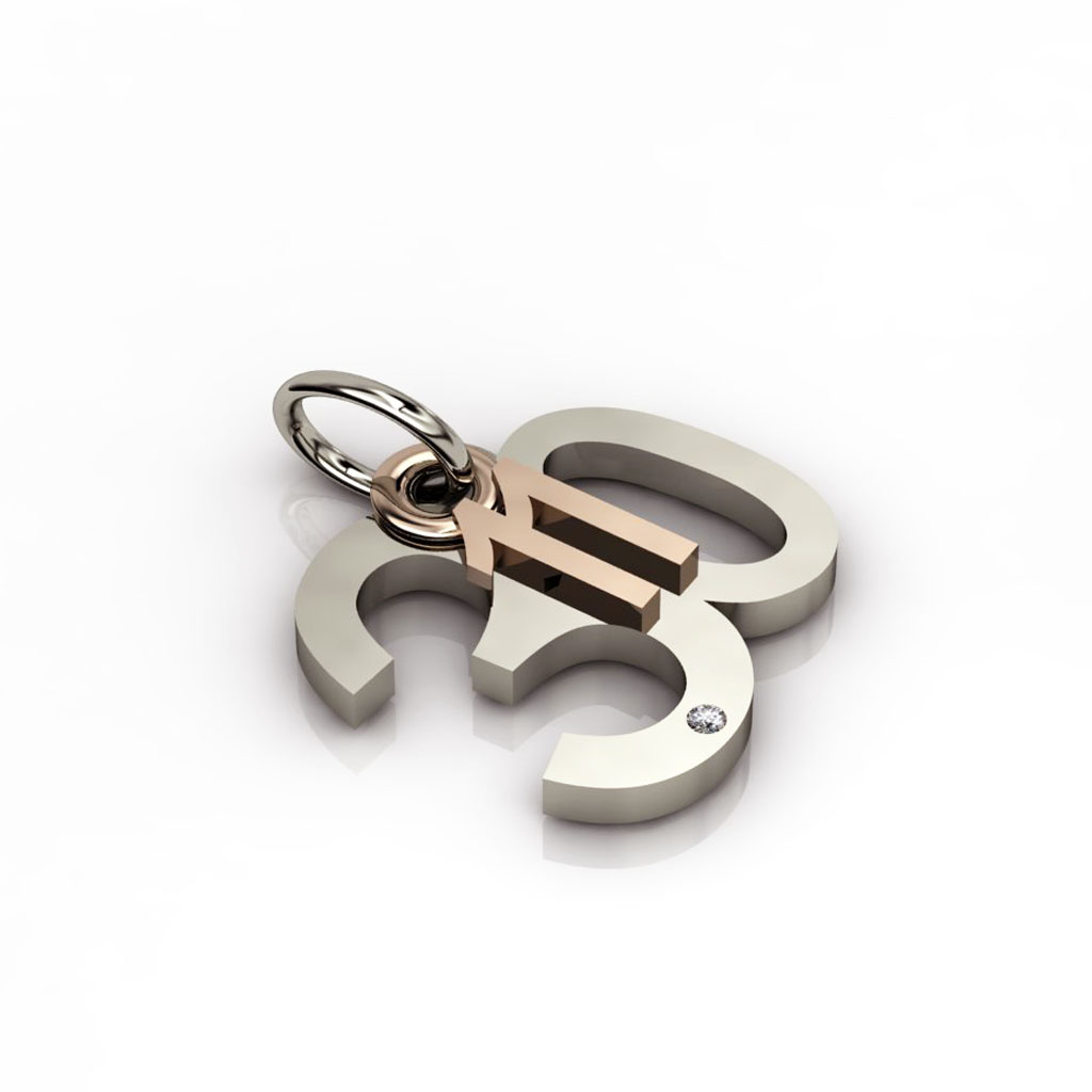 date pendant November 30th made of 925 sterling silver, set with a brilliant diamond of 0,005 ct / 23