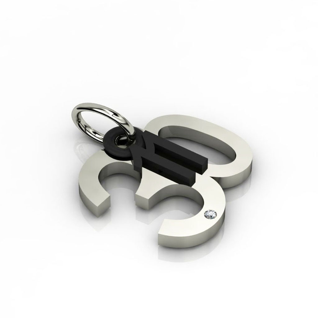 date pendant November 30th made of 925 sterling silver, set with a brilliant diamond of 0,005 ct / 24