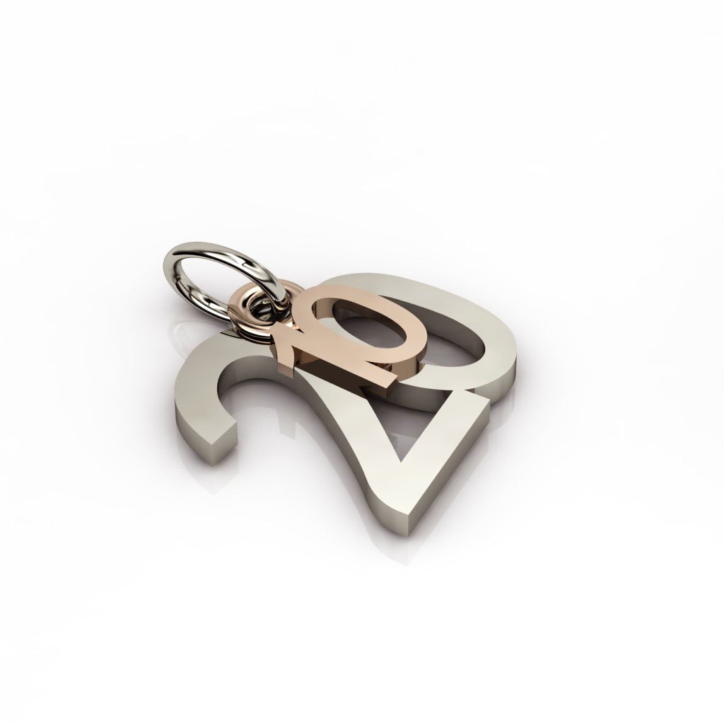 date pendant October 20th made of 925 sterling silver / 23