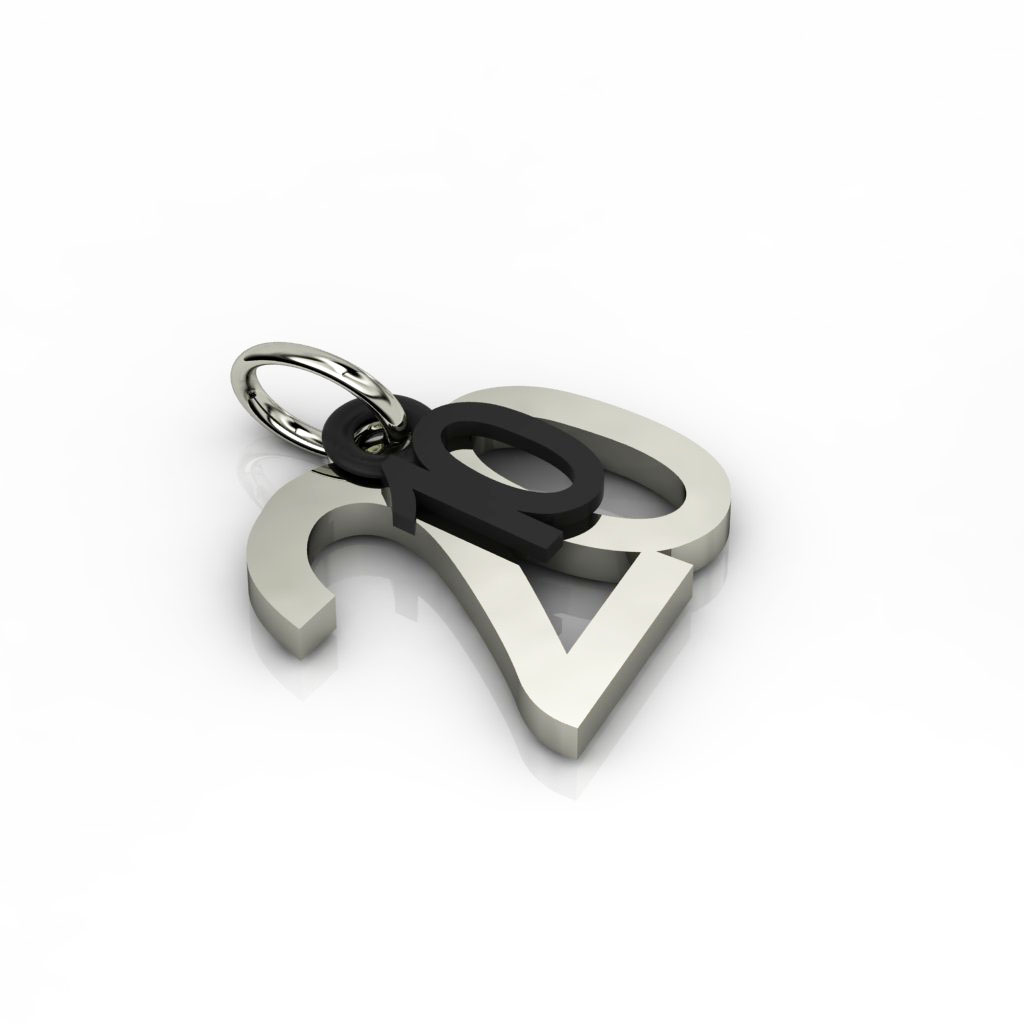 date pendant October 20th made of 925 sterling silver / 24