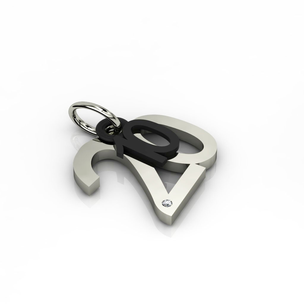 date pendant October 20th made of 925 sterling silver, set with a brilliant diamond of 0,005 ct / 24