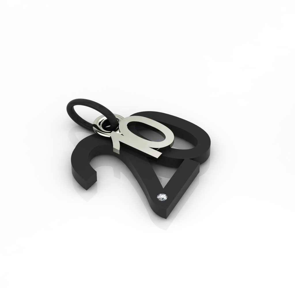 date pendant October 20th made of 925 sterling silver, set with a brilliant diamond of 0,005 ct / 42