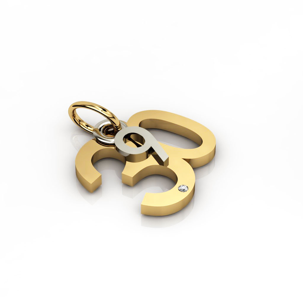 date pendant September 30th made of 925 sterling silver, set with a brilliant diamond of 0,005 ct / 12