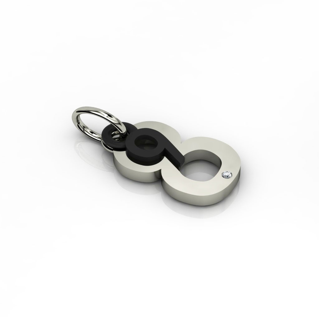 date pendant September 8th made of 925 sterling silver, set with a brilliant diamond of 0,005 ct / 24