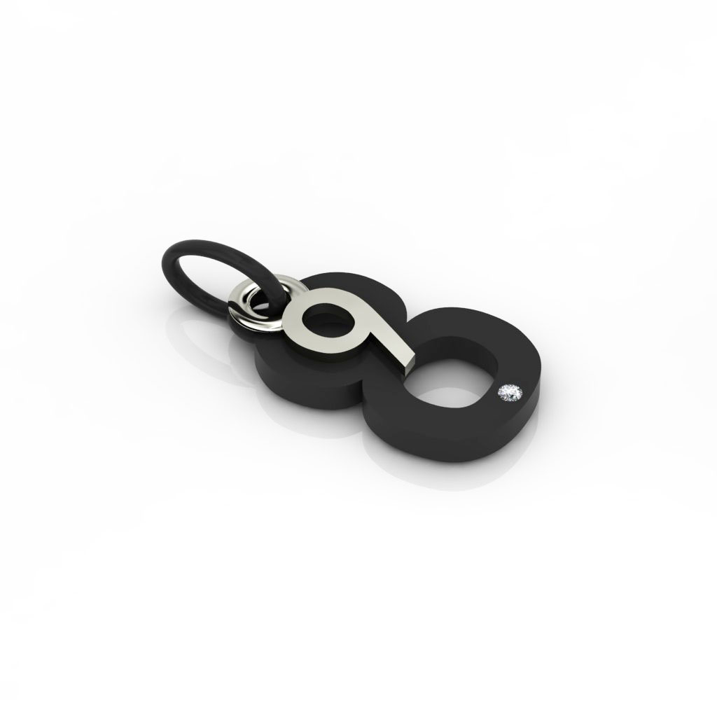 date pendant September 8th made of 925 sterling silver, set with a brilliant diamond of 0,005 ct / 42