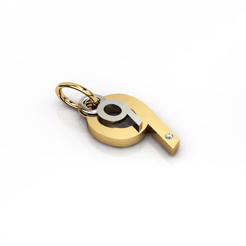 date pendant September 9th made of 925 sterling silver, set with a brilliant diamond of 0,005 ct / 12