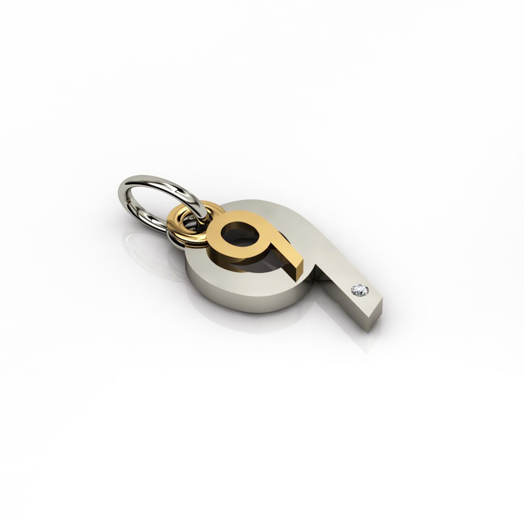 date pendant September 9th made of 925 sterling silver, set with a brilliant diamond of 0,005 ct / 21