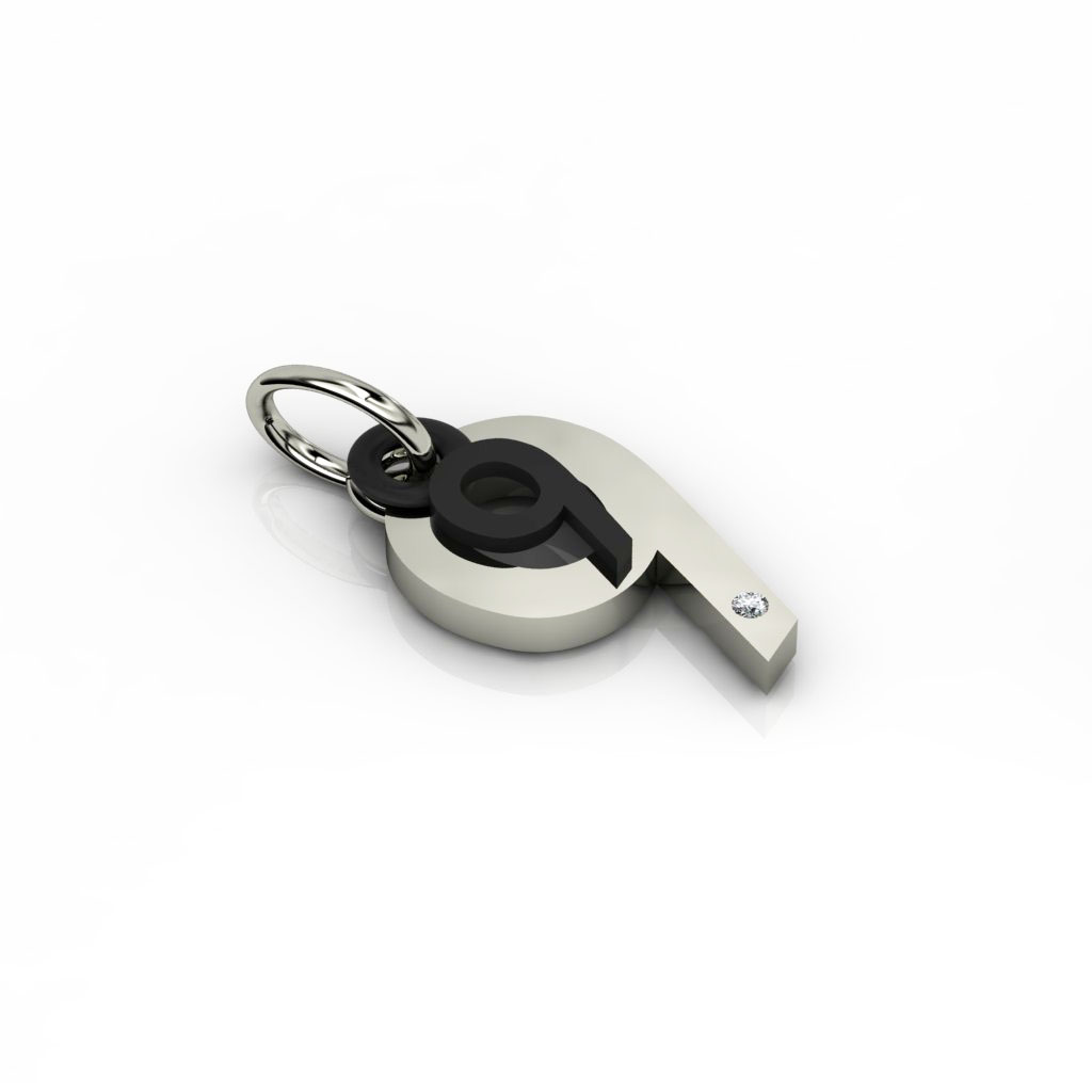date pendant September 9th made of 925 sterling silver, set with a brilliant diamond of 0,005 ct / 24