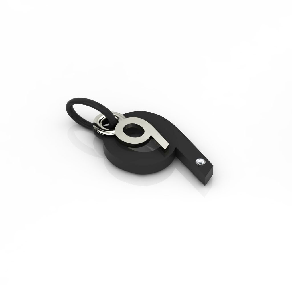 date pendant September 9th made of 925 sterling silver, set with a brilliant diamond of 0,005 ct / 42