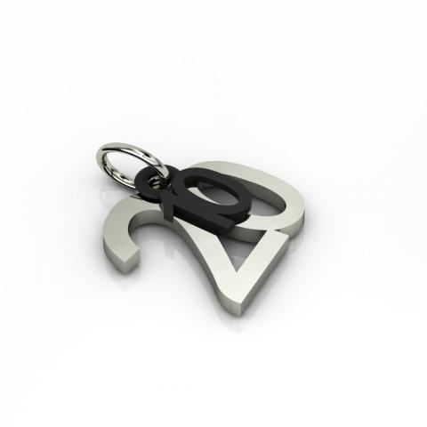 date pendant October 20th made of 925 sterling silver / 24