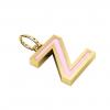 Alphabet Capital Initial Letter Z Pendant, made of 925 sterling silver / 18k gold finish with pink enamel