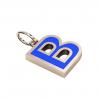 Alphabet Capital Initial Letter B Pendant, made of 925 sterling silver / 18k rose gold finish with blue enamel