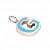 Alphabet Capital Initial Letter G Pendant, made of 925 sterling silver / 18k rose gold finish with turquoise enamel