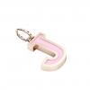 Alphabet Capital Initial Letter J Pendant, made of 925 sterling silver / 18k rose gold finish with pink enamel