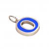 Alphabet Capital Initial Letter O Pendant, made of 925 sterling silver / 18k rose gold finish with blue enamel