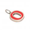 Alphabet Capital Initial Letter O Pendant, made of 925 sterling silver / 18k rose gold finish with red enamel