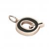 Alphabet Capital Initial Letter Q Pendant, made of 925 sterling silver / 18k rose gold finish with black enamel