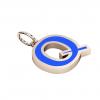 Alphabet Capital Initial Letter Q Pendant, made of 925 sterling silver / 18k rose gold finish with blue enamel