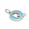 Alphabet Capital Initial Letter Q Pendant, made of 925 sterling silver / 18k rose gold finish with turquoise enamel