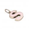 Alphabet Capital Initial Letter S Pendant, made of 925 sterling silver / 18k rose gold finish with pink enamel
