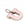 Alphabet Capital Initial Letter U Pendant, made of 925 sterling silver / 18k rose gold finish with pink enamel