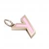 Alphabet Capital Initial Letter Y Pendant, made of 925 sterling silver / 18k rose gold finish with pink enamel