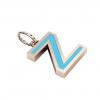 Alphabet Capital Initial Letter Z Pendant, made of 925 sterling silver / 18k rose gold finish with turquoise enamel