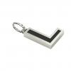 Alphabet Capital Initial Letter L Pendant, made of 925 sterling silver / 18k white gold finish with black enamel