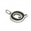 Alphabet Capital Initial Letter Q Pendant, made of 925 sterling silver / 18k white gold finish with black enamel