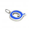 Alphabet Capital Initial Letter Q Pendant, made of 925 sterling silver / 18k white gold finish with blue enamel