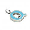 Alphabet Capital Initial Letter Q Pendant, made of 925 sterling silver / 18k white gold finish with turquoise enamel