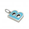 Alphabet Capital Initial Greek Letter Β Pendant, made of 925 sterling silver / 18k white gold finish with turquoise enamel