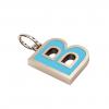 Alphabet Capital Initial Greek Letter Β Pendant, made of 925 sterling silver / 18k rose gold finish with turquoise enamel