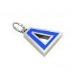 Alphabet Capital Initial Greek Letter Δ Pendant, made of 925 sterling silver / 18k white gold finish with blue enamel