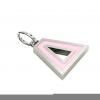 Alphabet Capital Initial Greek Letter Δ Pendant, made of 925 sterling silver / 18k white gold finish with pink enamel