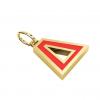 Alphabet Capital Initial Greek Letter Δ Pendant, made of 925 sterling silver / 18k gold finish with red enamel