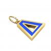 Alphabet Capital Initial Greek Letter Δ Pendant, made of 925 sterling silver / 18k gold finish with blue enamel