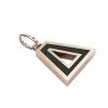 Alphabet Capital Initial Greek Letter Δ Pendant, made of 925 sterling silver / 18k rose gold finish with black enamel